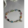 Italy Milor 925 Sterling Silver Multi Color Crystals Bracelet Size 7.5