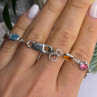 Italy Milor 925 Sterling Silver Multi Color Crystals Bracelet Size 7.5