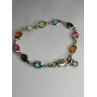 Italy Milor 925 Sterling Silver Multi Color Crystals Bracelet Size 7.5