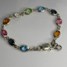 Italy Milor 925 Sterling Silver Multi Color Crystals Bracelet Size 7.5