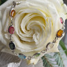 Italy Milor 925 Sterling Silver Multi Color Crystals Bracelet Size 7.5