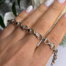 925 Sterling Silver Sapphire Heart Bracelet Size 7.5