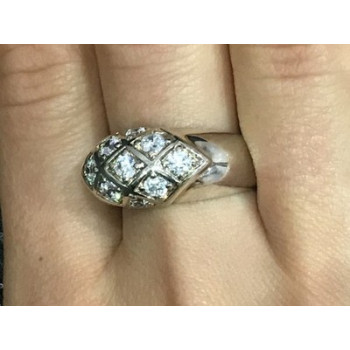 925 Sterling Silver CZ Ring Size 9