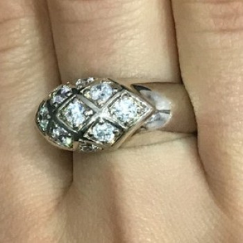 925 Sterling Silver CZ Ring Size 9