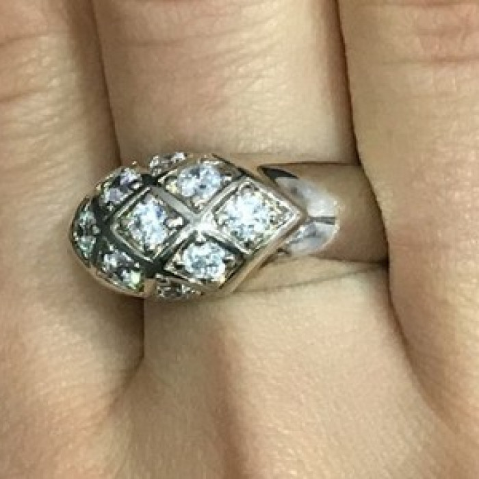 925 Sterling Silver CZ Ring Size 9