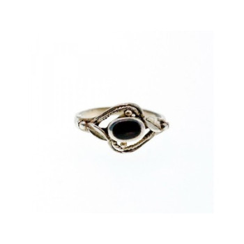 Vintage 925 Sterling Silver Black Onyx Ring Size 5.5