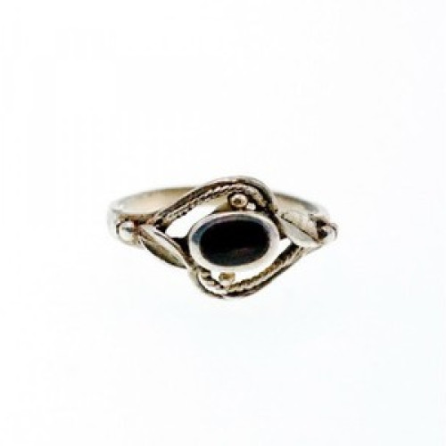 Vintage 925 Sterling Silver Black Onyx Ring Size 5.5