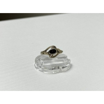 Vintage 925 Sterling Silver Black Onyx Ring Size 5.5
