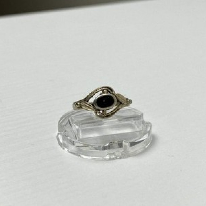 Vintage 925 Sterling Silver Black Onyx Ring Size 5.5