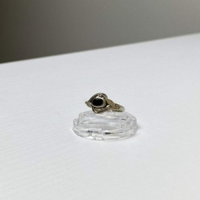 Vintage 925 Sterling Silver Black Onyx Ring Size 5.5