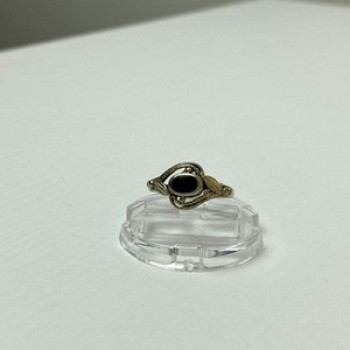 Vintage 925 Sterling Silver Black Onyx Ring Size 5.5