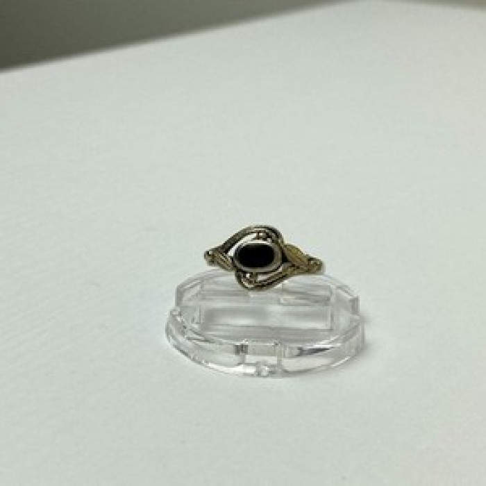 Vintage 925 Sterling Silver Black Onyx Ring Size 5.5