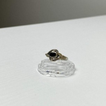 Vintage 925 Sterling Silver Black Onyx Ring Size 5.5