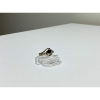 Vintage 925 Sterling Silver Black Onyx Ring Size 5.5