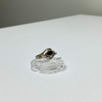 Vintage 925 Sterling Silver Black Onyx Ring Size 5.5
