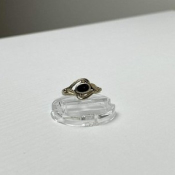 Vintage 925 Sterling Silver Black Onyx Ring Size 5.5