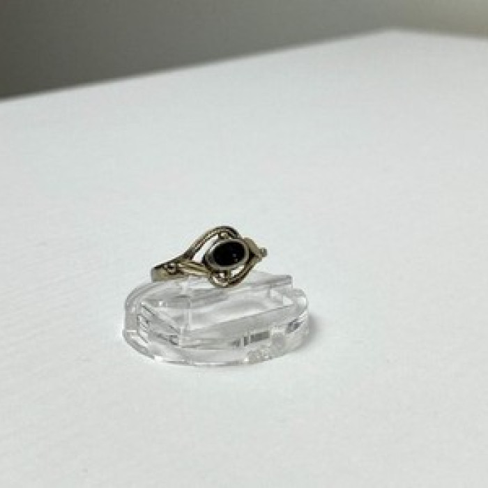 Vintage 925 Sterling Silver Black Onyx Ring Size 5.5