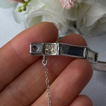 Elegant 925 Sterling Silver Marcasite Bracelet Length 8 Inch
