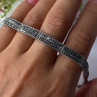 Elegant 925 Sterling Silver Marcasite Bracelet Length 8 Inch