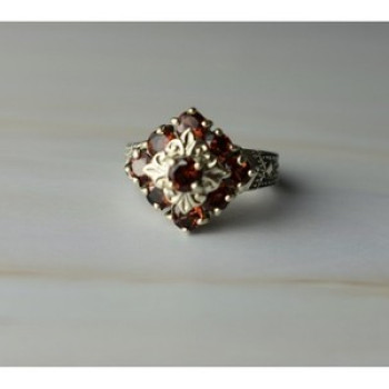 925 Sterling Silver Almandine Ring Size 7