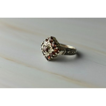 925 Sterling Silver Almandine Ring Size 7