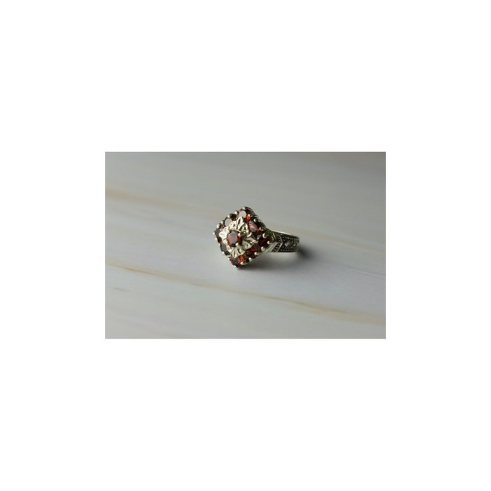 925 Sterling Silver Almandine Ring Size 7