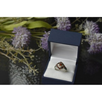 925 Sterling Silver Almandine Ring Size 5