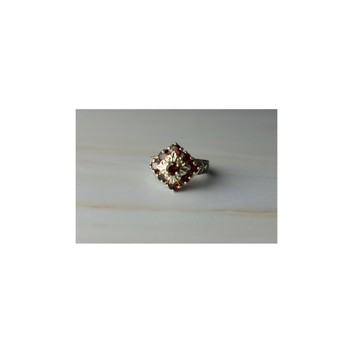 925 Sterling Silver Almandine Ring Size 5