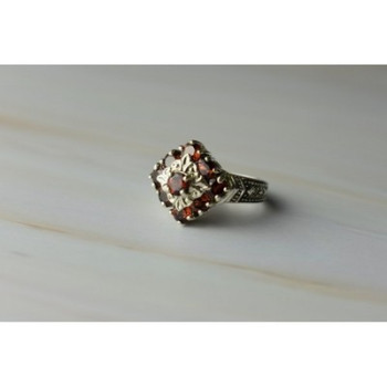 925 Sterling Silver Almandine Ring Size 5