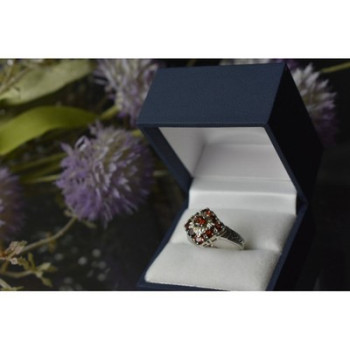 925 Sterling Silver Almandine Ring Size 5