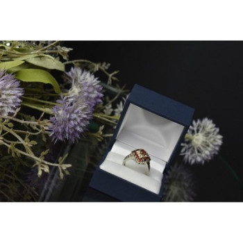 925 Sterling Silver Almandine Ring Size 5