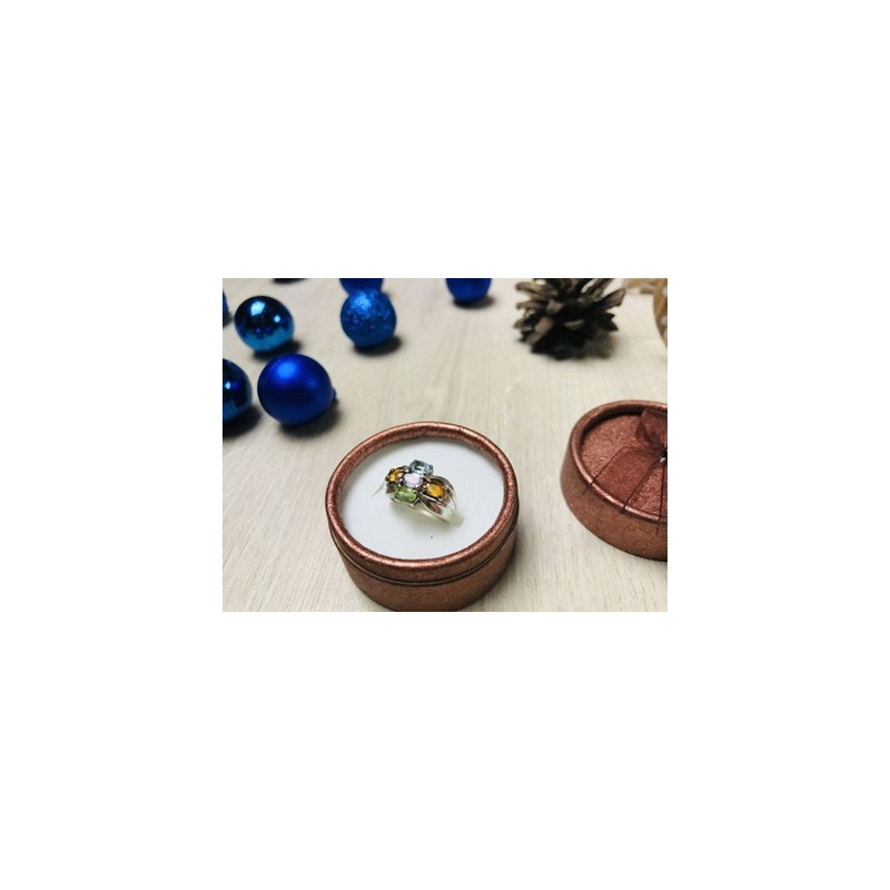 925 Sterling Silver Multi Gemstones Ring Size 6.5