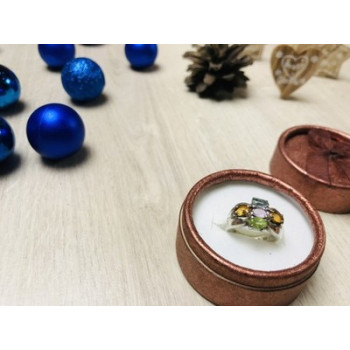 925 Sterling Silver Multi Gemstones Ring Size 6.5