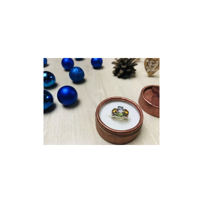 925 Sterling Silver Multi Gemstones Ring Size 6.5