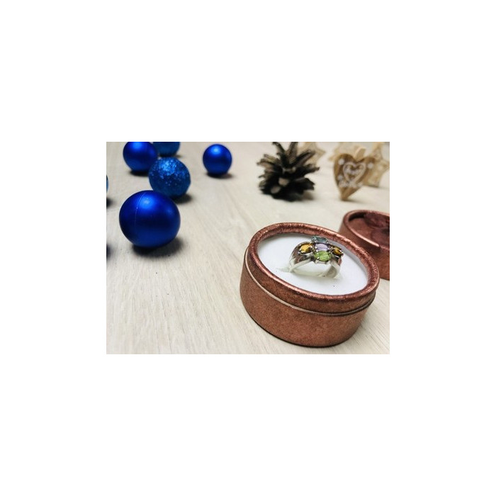 925 Sterling Silver Multi Gemstones Ring Size 6.5