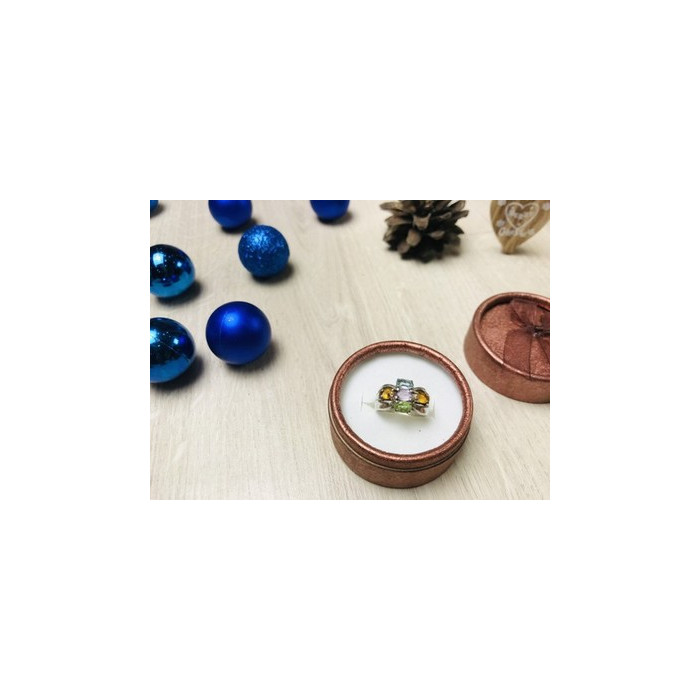 925 Sterling Silver Multi Gemstones Ring Size 6.5