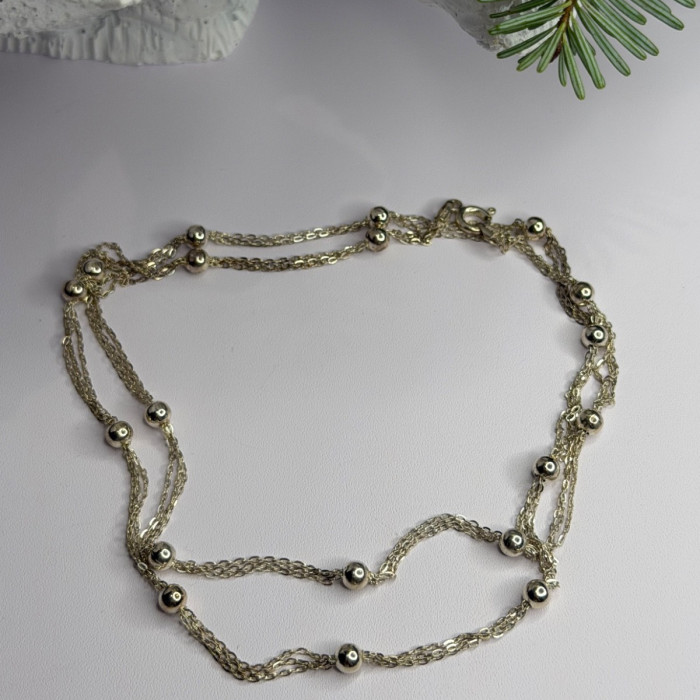 Elegant Italy 925 Sterling Silver Necklace Length 23 Inch