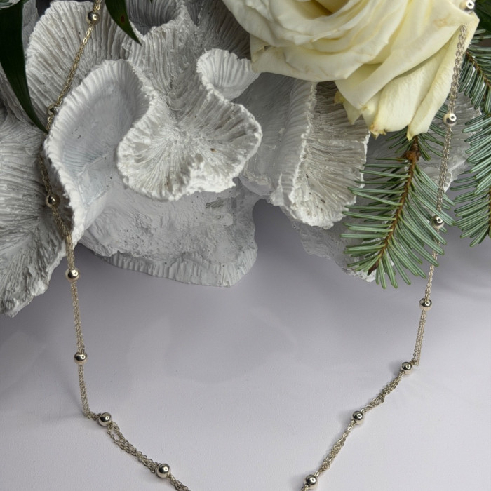 Elegant Italy 925 Sterling Silver Necklace Length 23 Inch