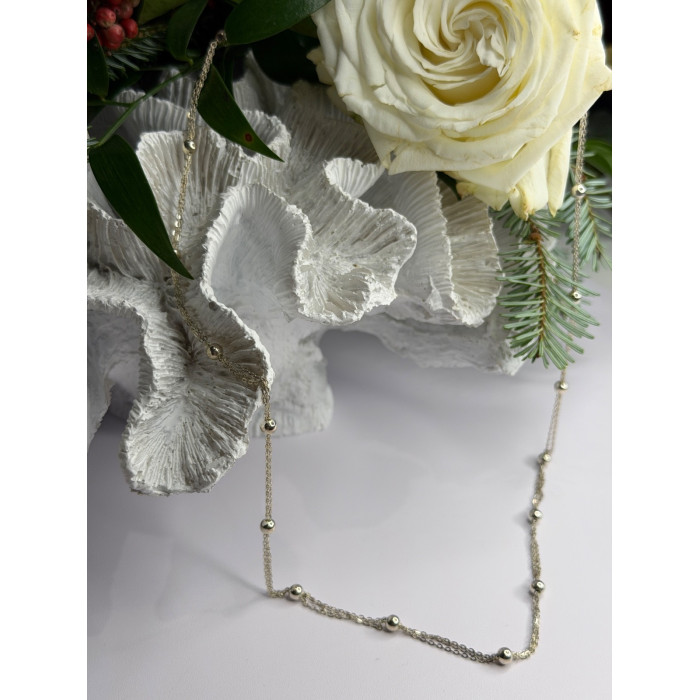 Elegant Italy 925 Sterling Silver Necklace Length 23 inch