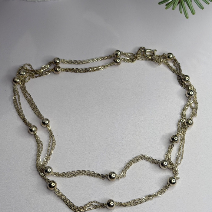 Elegant Italy 925 Sterling Silver Necklace Length 23 Inch