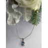 925 Sterling Silver Blue Topaz & Beryl Necklace Length 18 in