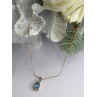 925 Sterling Silver Blue Topaz & Beryl Necklace Length 18 in