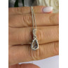 925 Sterling Silver Blue Topaz & Beryl Necklace Length 18 in