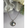 Beautiful Vintage 925 Sterling Silver Abalone Necklace Length 16 in