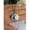 Beautiful Vintage 925 Sterling Silver Abalone Necklace Length 16 in