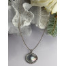 Beautiful Vintage 925 Sterling Silver Abalone Necklace Length 16 in