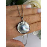 Beautiful Vintage 925 Sterling Silver Abalone Necklace Length 16 in