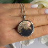 Beautiful Vintage 925 Sterling Silver Abalone Necklace Length 16 in