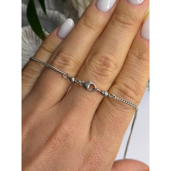 Beautiful Vintage 925 Sterling Silver Abalone Necklace Length 16 in