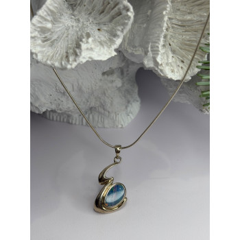 Italy 925 Sterling Silver Opal Necklace Length 16 in